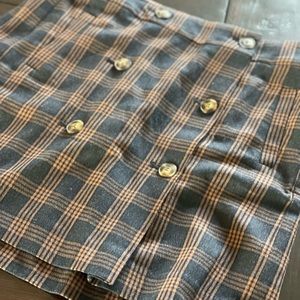 Madewell plaid double breasted mini skirt